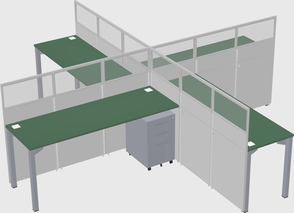 Quad office cubicles
