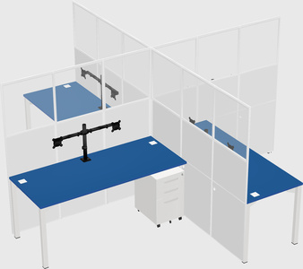 Quad office cubicles