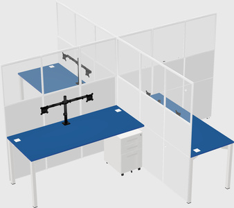 Quad office cubicles