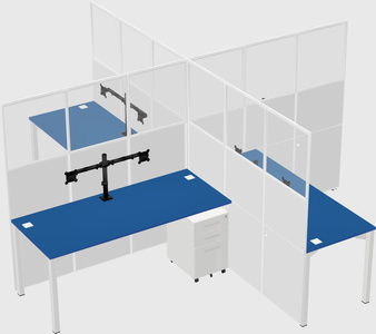 Quad office cubicles