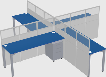 Quad office cubicles