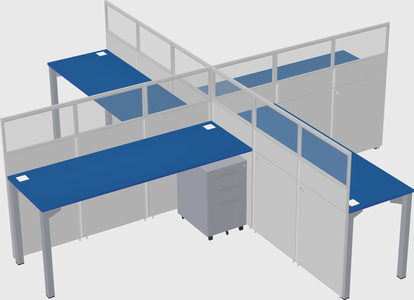 Quad office cubicles