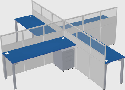 Quad office cubicles