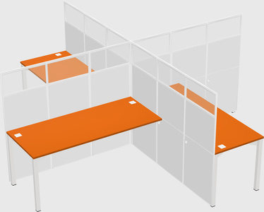 Quad office cubicles