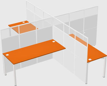 Quad office cubicles