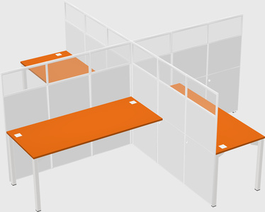 Quad office cubicles