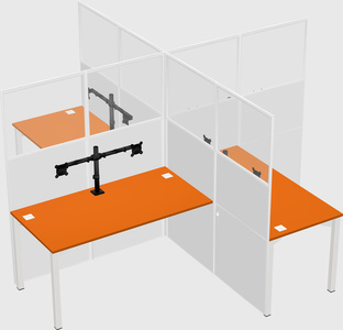 Quad office cubicles
