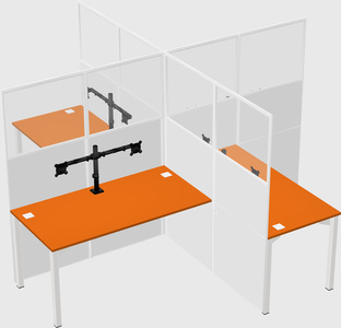 Quad office cubicles