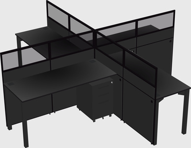 Quad office cubicles