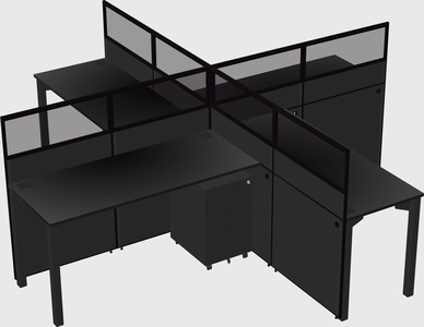 Quad office cubicles