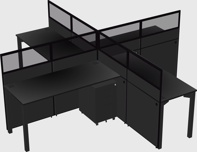 Quad office cubicles