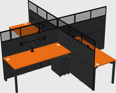 Quad office cubicles