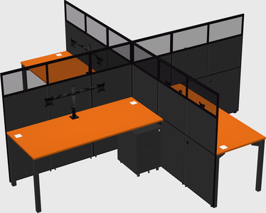 Quad office cubicles
