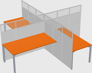 Quad office cubicles