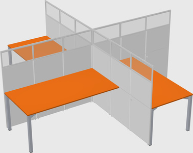 Quad office cubicles