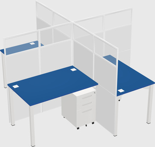 Quad office cubicles