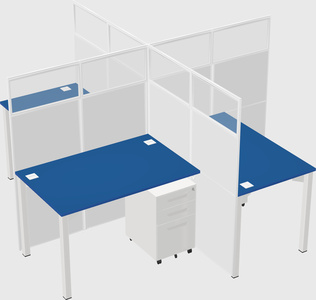 Quad office cubicles