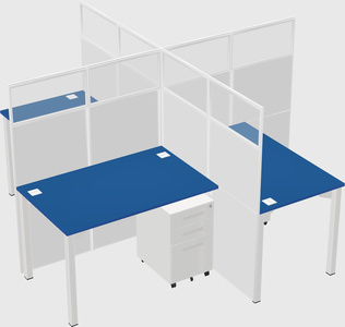 Quad office cubicles