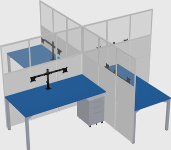 Quad office cubicles