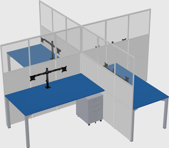 Quad office cubicles