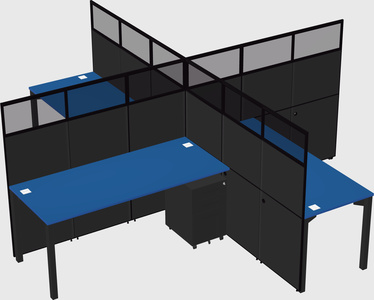 Quad office cubicles