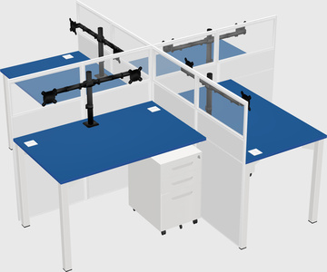 Quad office cubicles