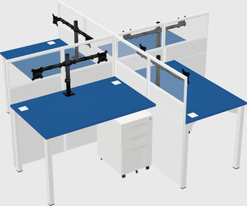 Quad office cubicles