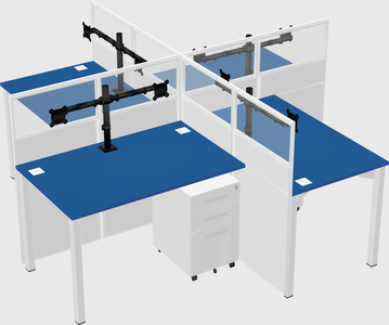 Quad office cubicles