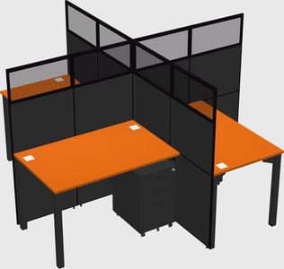 Quad office cubicles