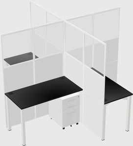 Bureaux à quatre cabines