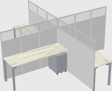 Quad office cubicles
