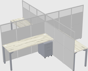 Quad office cubicles