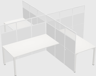 Quad office cubicles