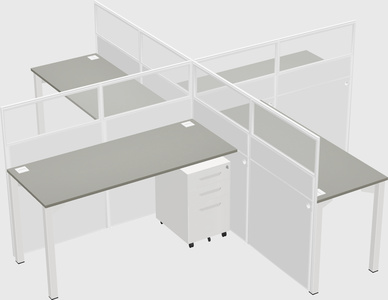 Quad office cubicles