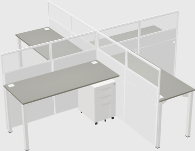 Quad office cubicles