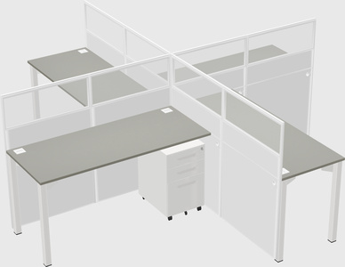 Quad office cubicles