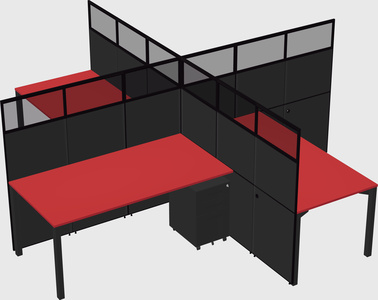 Quad office cubicles
