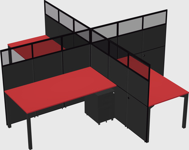 Quad office cubicles