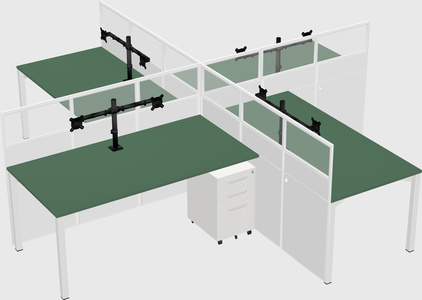 Quad office cubicles