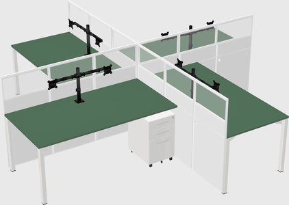 Quad office cubicles