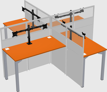 Quad office cubicles
