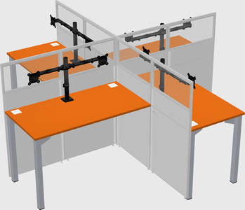 Quad office cubicles