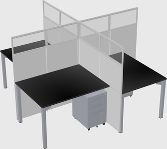 Quad office cubicles