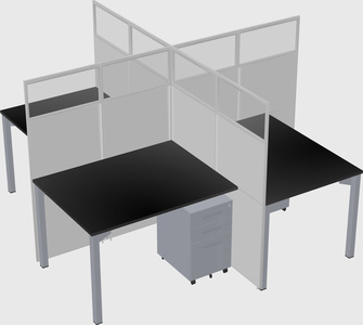 Quad office cubicles