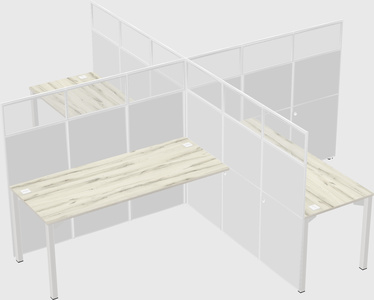 Quad office cubicles