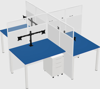Quad office cubicles