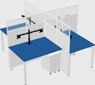 Quad office cubicles