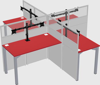 Quad office cubicles