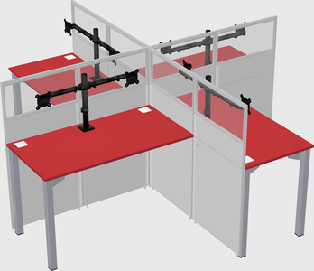 Quad office cubicles