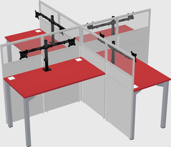 Quad office cubicles